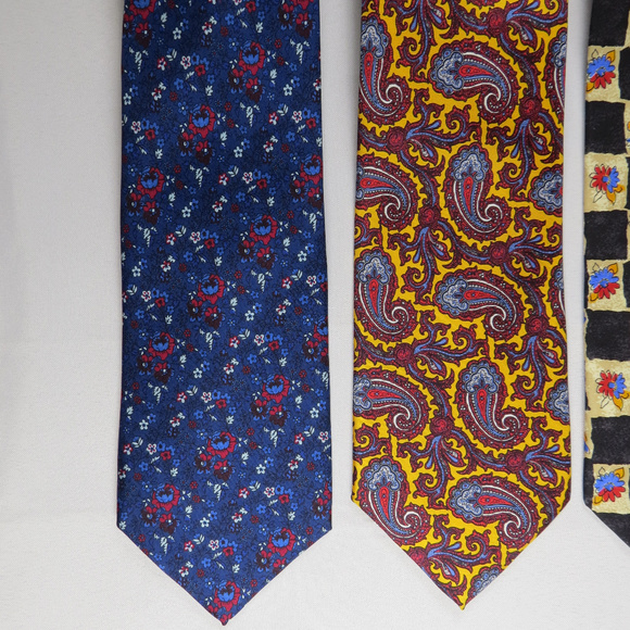 Lot 5 A. Picci Seta Di Como Mens Tie Silk Paisley - Picture 2 of 8